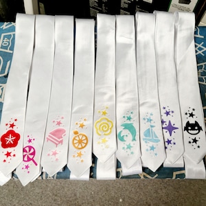 Love Live Aqours Cosplay Tie, Liella school Idol anime, school idol project cosplay, Nijigasaki High, Muse Tie for conventions.