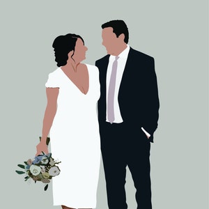 Two People Image. Personalized flat illustrations, Illustrated portrait, Illustration, Custom illustration, Custom drawing