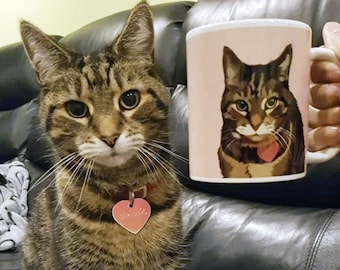 Taza con foto de gato, Taza de café personalizada para mascotas, Taza de café para amantes de los gatos, Taza de café para mascotas, Taza con foto, Taza de café para gatos, Día de San Valentín, Amante de las mascotas, Taza personalizada