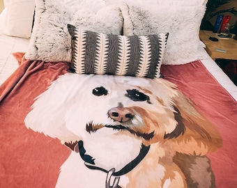 Custom Pet Blanket, Pet Photo Blanket, Custom Dog Face Blankets, Customized Blanket, Gift For Her, Personalized blanket, Gifts for Pets