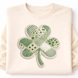 Clover Crochet Patch PNG | St Patrick's Day Quilt Design |Sublimation (Digital Download)