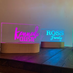 LED Light | Night Light | Color Changing | Wood Base | Room Light | Name Light | Gift for Teen | Gift Idea | Personalized