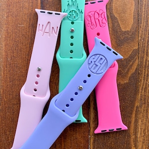 42/44 mm | Monogrammed Watch Band | Silicone Band | S/M band | Personalized