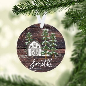 Personalized Christmas Ornament | Farm Ornament | Barn Christmas | Custom Ornament | Christmas Gift | Farmhouse Christmas