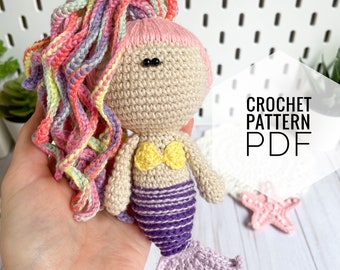 Amigurumi crochet pattern doll mermaid pdf