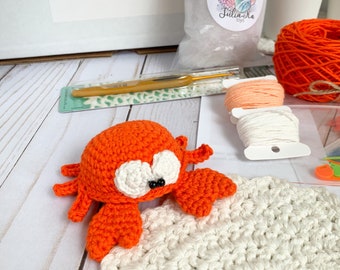 DIY Crochet Kit Amigurumi Little Crab Toy, Beginner-Friendly Craft Kit