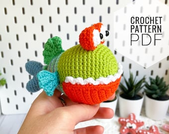 Crochet amigurumi pattern Fish toy, under the sea toy, pdf digital download