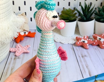 Amigurumi crochet PATTERN Seahorse toy, under the sea toy, pdf digital download