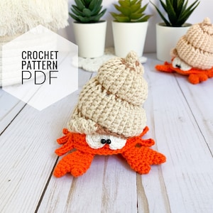 Crochet PATTERN amigurumi Hermit Crab toy, under the sea toy, pdf digital download
