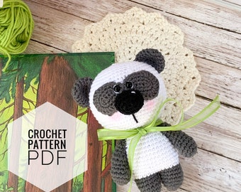 Amigurumi crochet pattern panda bear animal toy, pdf digital pattern