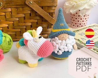 Crochet Wizard and Unicorn Patterns: Amigurumi Fairytale Toys (PDF Pattern)