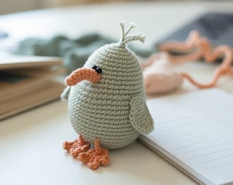 DIY Crochet Kit: Kiwi Bird Amigurumi with Cotton Yarn