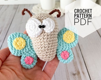 Amigurumi crochet pdf pattern Butterfly toy, digital photo tutorial DIY