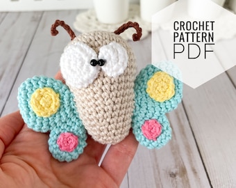 Amigurumi crochet pdf pattern Butterfly toy, digital photo tutorial DIY