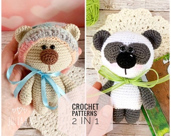 Amigurumi crochet animals teddy bear and panda bear toys pdf patterns