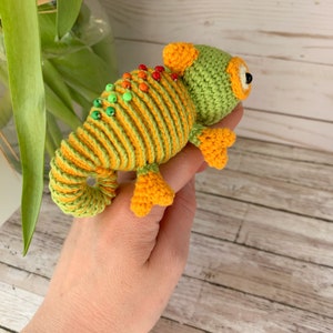 Crochet pattern, amigurumi chameleon, digital download image 5