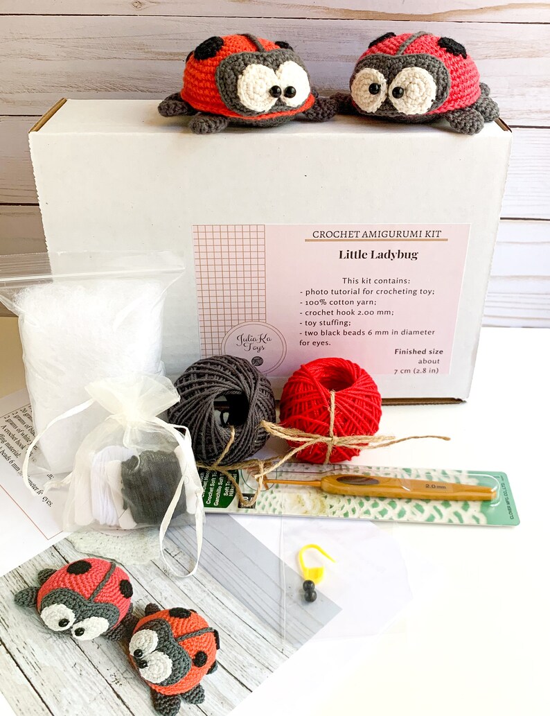 Crochet amigurumi kit ladybug Etsy