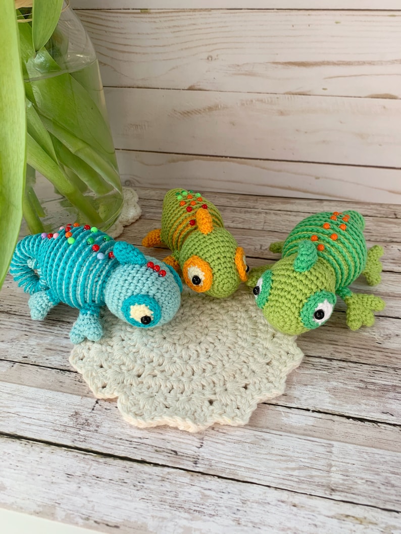 Amigurumi pattern crochet chameleon pdf photo tutorial image 5