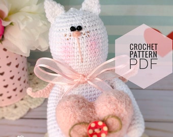 Crochet cat pattern, amigurumi cat toy pdf pattern