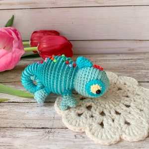 Amigurumi pattern crochet chameleon pdf photo tutorial image 2