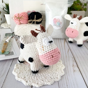 Crochet kit amigurumi Cow toy, diy kit