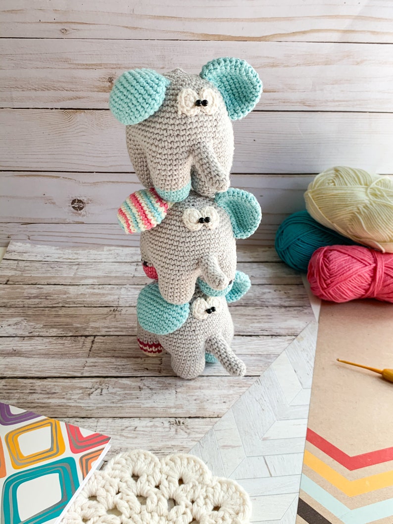 Crochet PATTERN amigurumi elephant pdf photo tutorial image 3