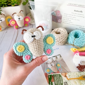 Crochet Amigurumi DIY Kit Batterfly toy Blue