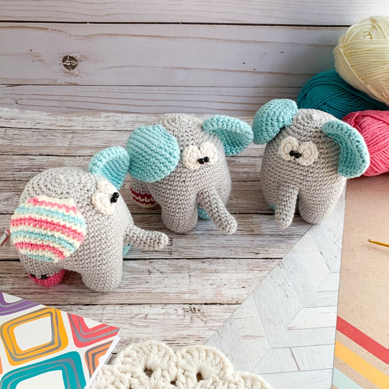 Crochet PATTERN amigurumi elephant pdf photo tutorial image 4