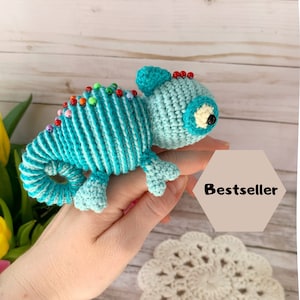 Amigurumi pattern crochet chameleon pdf photo tutorial