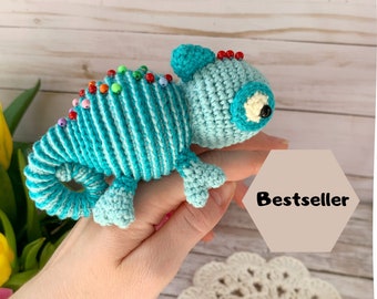 Amigurumi pattern crochet chameleon pdf photo tutorial