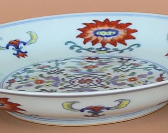 Uniquely rare Chinese Doucai porcelain plate of Yongzheng reign (1723 – 1735) talks on picture language