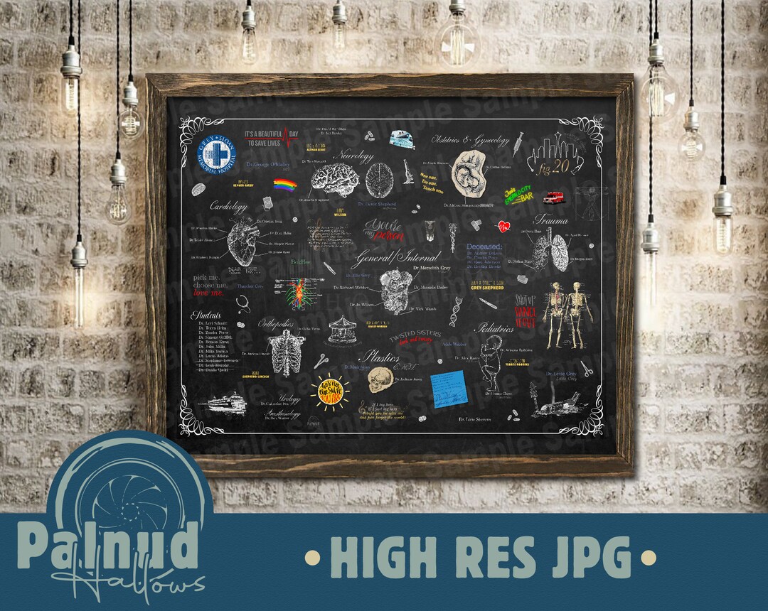 High Res JPG Grey's Anatomy Design for Print 20 Seasons Gifting Canvas ...