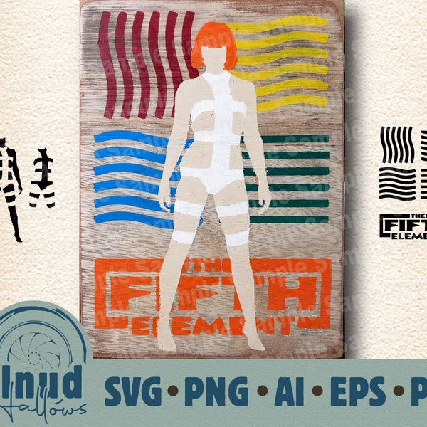 The Fifth Element Movie Leeloo Silhouette Vector SVG PDF EPs Ai PnG File for Cricut DIY TShirts Design String Art Paint Stencil fun