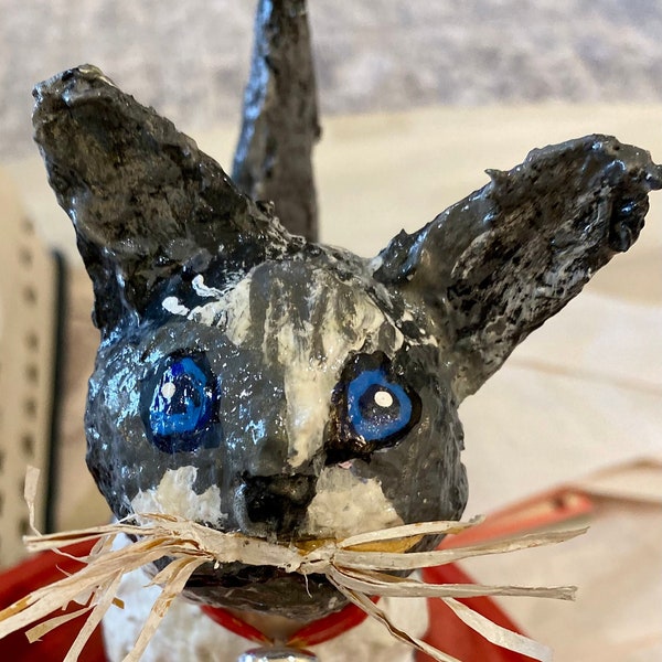 Paper Mache Cat Etsy