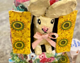 Easter Rabbit Paper Mache Art