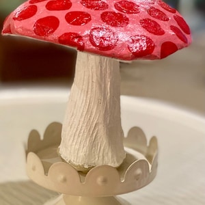 Handmade Paper Mache Mushroom Art: Valentine Gift