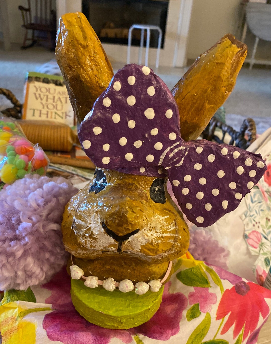 Paper Mache Bunny Rabbit Etsy