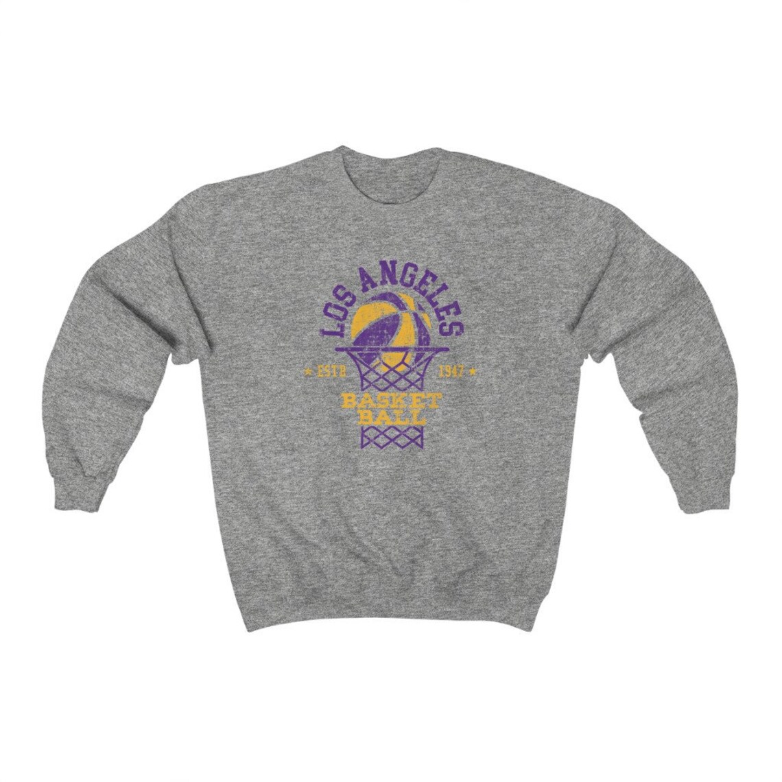 Los Angeles basketball crewneck vintage Lakers Sweatshirt LA Etsy