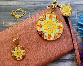 Solar Flare Enamel Collection of Pins, Keychains, and Pendant Necklaces | Cosmic Dreams Enamel Collection