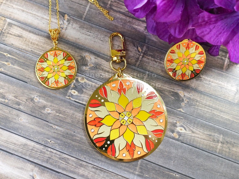 Solar Flare Enamel Collection of Pins, Keychains, and Pendant Necklaces Cosmic Dreams Enamel Collection image 9