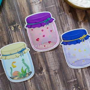 Transparante Potten van Liefde, Dromen, Serenity Illustratie Stickers