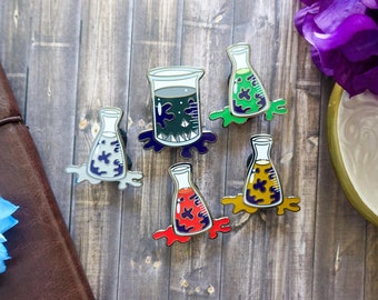 Glow in the Dark Potion Beaker Enamel Pins | Limited Edition | Darkness Potions