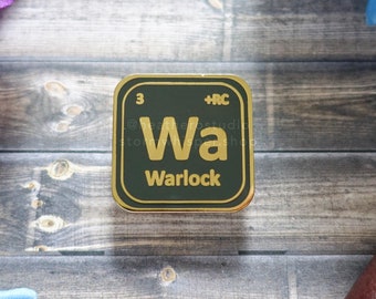 Periodic Table Warlock Base Class Enamel Pin