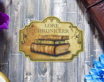 The Lore Chronicler Metallic Gold Sticker