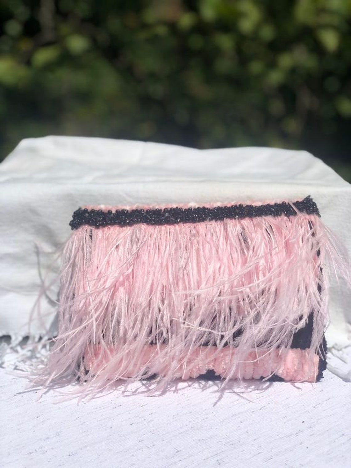 Bag.pink Pink Feather Bag.leather Bag. Ostrich Feather Bag. Feather Bag