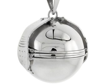 Sterling Silver Handmade 6 Picture Photo Ball Locket Necklace for Mothers and Grandmothers