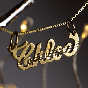 10K Solid Yellow Gold Name Personalized HANDMADE Charm Custom Pendant [NAMEPLATE ONLY]