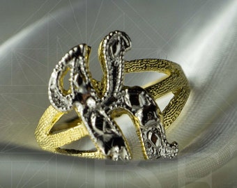 10k gouden cursieve initiaal: tweekleurige gepersonaliseerde sieraden