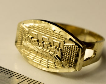 Authentic 10k Yellow Gold Last Supper Rings 3 Types