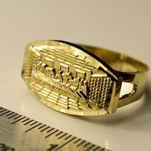Authentische Abendmahlringe aus 10 Karat Gelbgold, 3 Arten